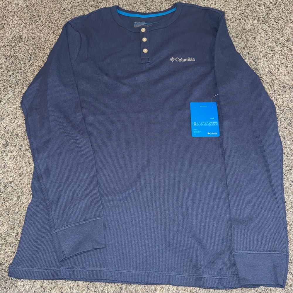 Columbia Men's Navy Long Sleeve Henley
